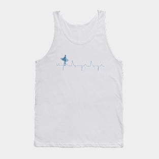 Heartbeat Surfer Blue Tank Top